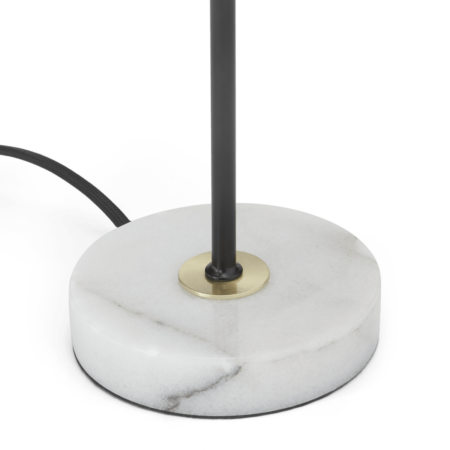 Boll Tall Table Lamp, White Marble, Black & Frosted Glass