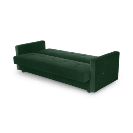 Chou Click Clack Sofa Bed with Storage, Velvet Pine Green