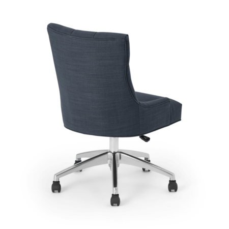 Flynn Office Chair, Atlantic Blue Linen Mix with Chrome Legs