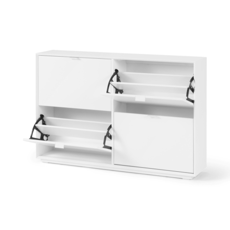Marcell Wide Double Shoe Storage Cabinet, White