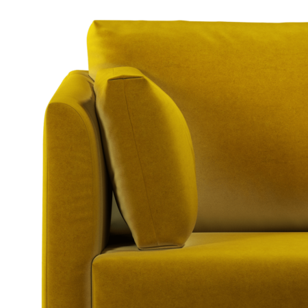Milner Right Hand Facing Corner Storage Sofa Bed with Memory Foam Mattress, Saffron Yellow Velvet