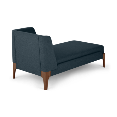 Roscoe Right Hand Facing Chaise Longue, Aegean Blue with Brown Legs