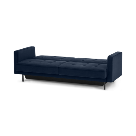 Rosslyn Click Clack Sofa Bed with Storage, Ink Blue Velvet