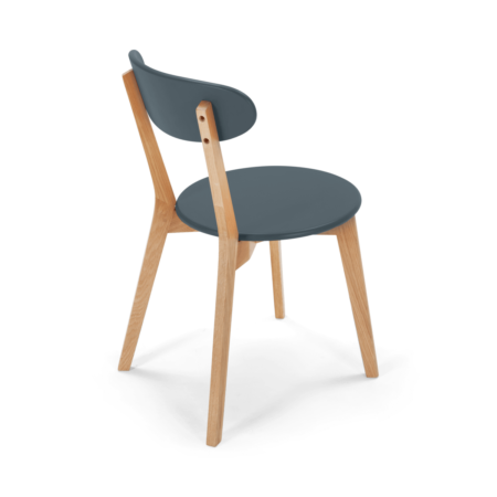 Set of 2 Fjord Dining Chairs, Oak and Blue