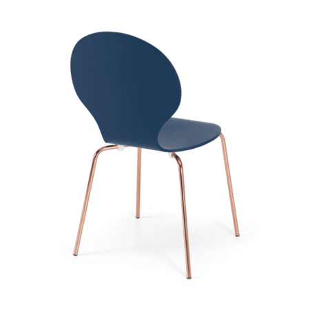 Set of 2 Kitsch Dining Chairs, Blue and Copper