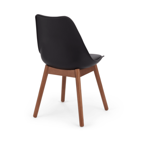 Set of 2 Thelma Dining Chairs, Dark Stain Oak and Black