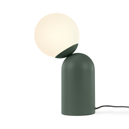Vetro Table Lamp, Peacock Green and Opal Glass