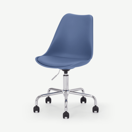 Deon Office Chair, Royal Blue with Chrome Legs
