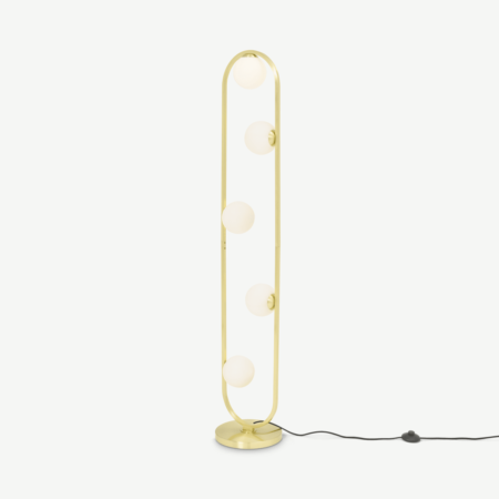 Remi Floor Lamp, Brushed Brass & Opal Glass