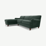 Orson Left Hand Facing Chaise End Corner Sofa, Autumn Green Velvet